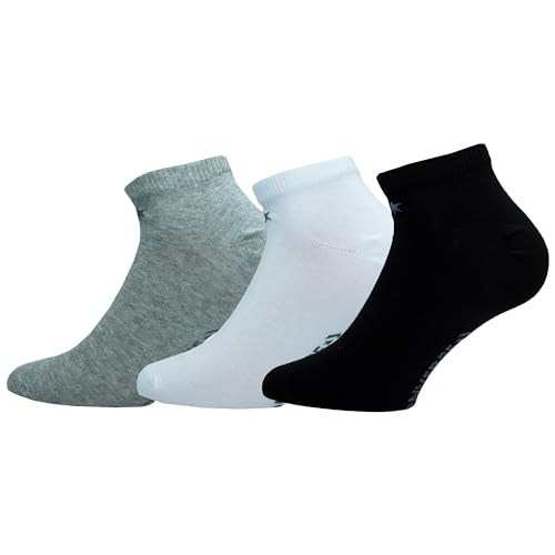 Converse 3 Paar Low Cut Socken - Knöchellang - Glatte Zehennaht - Baumwolle - Unisex (Mehrfarbig (Grau, Weiß, Schwarz), 43-46)