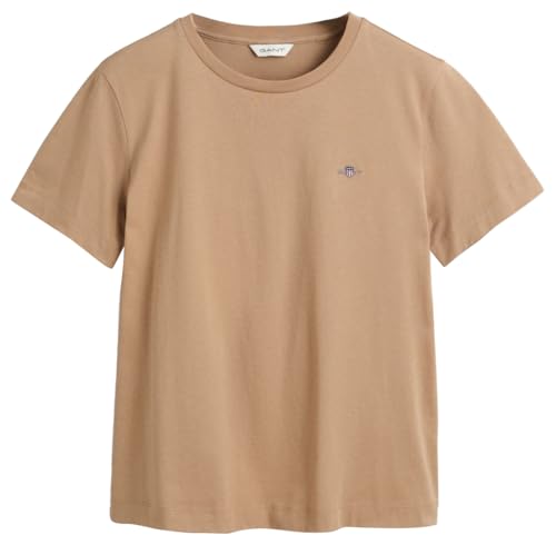 GANT Damen REG Shield SS T-Shirt, Caramel BEIGE, im Sale