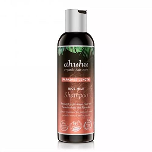 ahuhu PARADISE LENGTH Rice Milk Shampoo (200 ml) – mildes Shampoo mit Reismilch & Paradiesnussöl, pflegt & vitalisiert langes Haar intensiv, verbessert die Kämmbarkeit, vegane Haarpflege im Sale