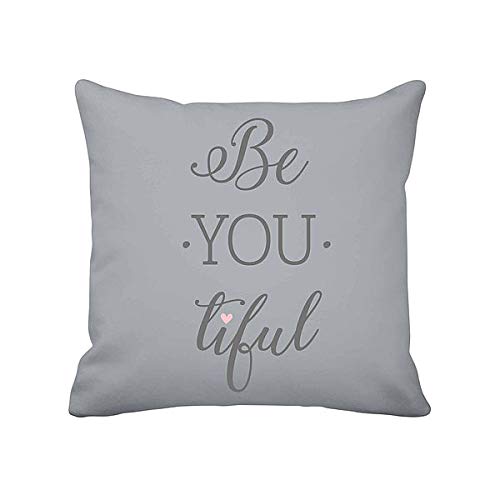 Krasilnikoff Kissenbezug Dekokissen Be-You-Tiful Grau 50x50cm Cushion