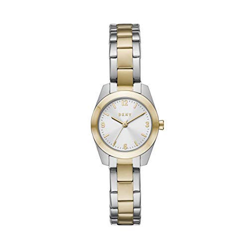 DKNY Damenuhren Nolita, Dreizeiger Uhrwerk, 26mm 2T Silber/Gold Edelstahlgehäuse mit Edelstahlarmband, NY2922 im Sale