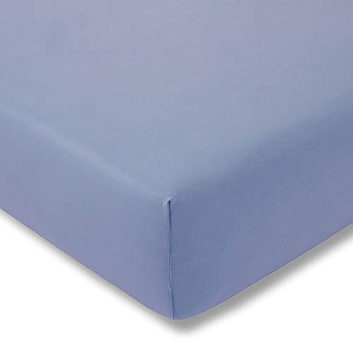 ESTELLA Spannbetttuch Zwirnjersey | Hellblau | 100x200 cm | passend für Matratzen 90-120 cm (Breite) x 200-220 cm (Länge) | trocknerfest und bügelfrei | 100% Baumwolle | 97% Baumwolle 3% Elastan