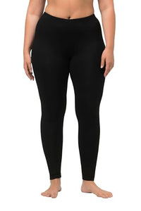 Thumbnail for Ulla Popken Damen Leggings, Wadenlang, Schmales Bein, Elastikbund, Schwarz, 50-52 EU im Sale