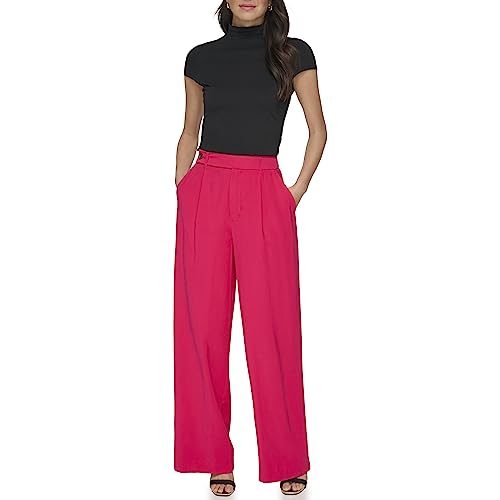 DKNY Women's Frosted Twill Trousers, Amalfi Pink, 4 im Sale