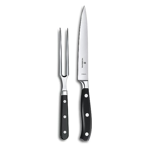 Victorinox, Grand Maître, Profi Tranchier-Set, 2-teilig, Extra Scharfe Klinge, 20 cm, Robuster Kunststoffgriff, Rostfreier Stahl, schwarz im Sale