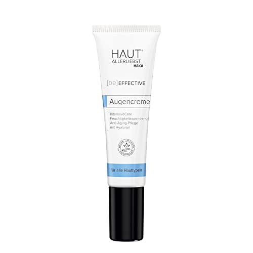 HAUTALLERLIEBST Augencreme mit Hyaluron & JojobaÖl, Anti Aging Creme, gegen Augenringe, 15 ml