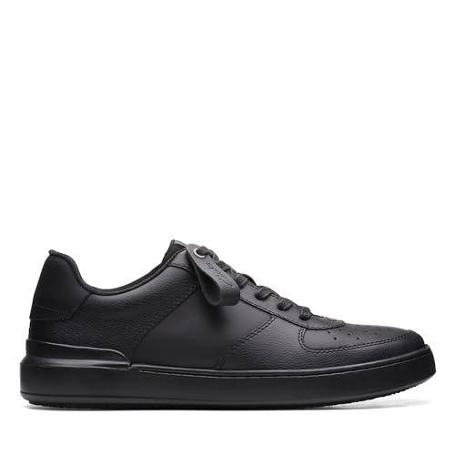 Clarks Herren Courtlite Tie Sneaker, Black Leather, EU im Sale