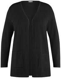 Thumbnail for Samoon Damen Lange Basic-Strickjacke Langarm unifarben Black 50 im Sale