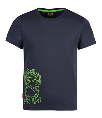 Trollkids Kinder T-shirt Oppland, Mittelblau/Grün, im Sale