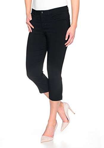 Stretch Capri Jeans Hose Tahiti Slim fit Damen Bermuda 7/8 Hose in vielen Farben (W52, Black) im Sale