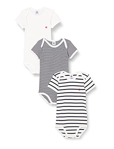 Petit Bateau Unisex BabyKurzarm-Body mit Streifen (3er Pack) , Variante 1, 6 Monate im Sale