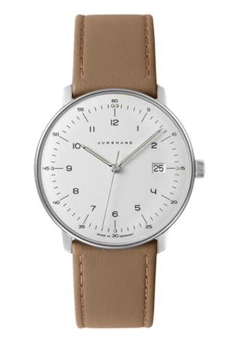 JUNGHANS max Bill Herren-Armbanduhr Beige mit Saphirglas 41/4562.02 im Sale