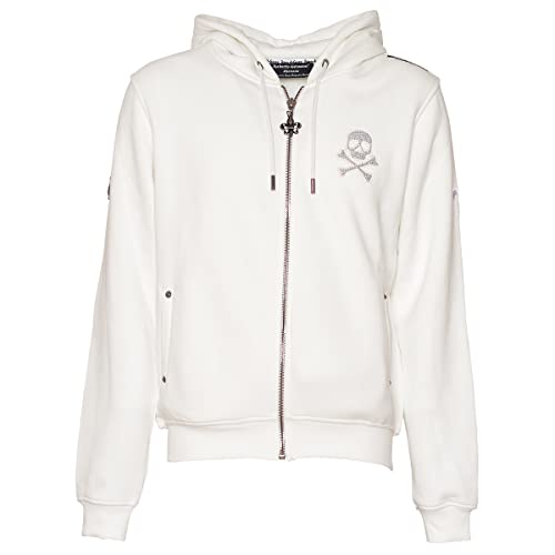 Roberto Geissini Herren Sweatjacke - Bones - Off White 2 im Sale