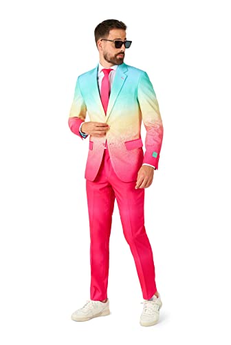 OppoSuits Rainbow Glaze Herrenanzug - Perfekt für Stolz - Rainbow Pride - Inklusive Blazer, Hose und Krawatte im Sale