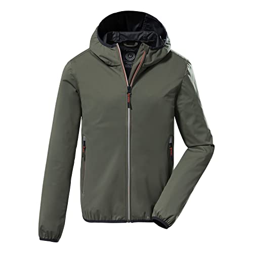 killtec Jungen Lightweight Jacke, Leichte Jacke mit Kapuze, packbar KOS 167 BYS JCKT, helloliv, 140, 38365-000 im Sale