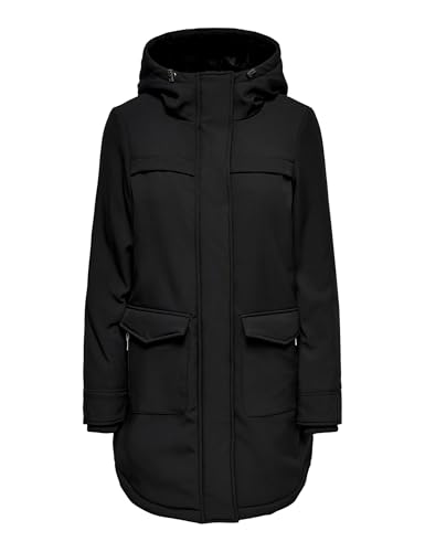 ONLY Damen Softshelljacke OnlMaastricht Kurz-Mantel mit Kapuze 15192522 Black im Sale