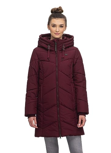 Ragwear NOVISTA Damen Frauen Mantel,Parka,Steppmantel,lange Jacke,Stehkragen,wasserdicht,Schwarz, im Sale