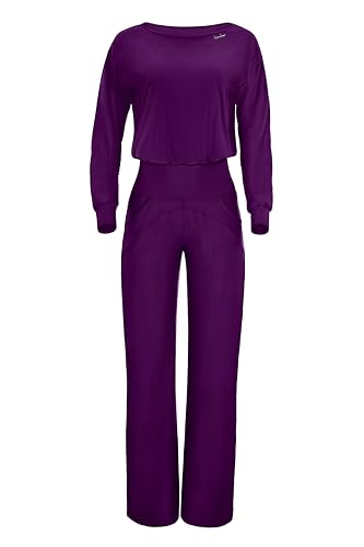 Winshape Damen Functional Comfort Jumpsuit JS101LSC, Comfort Style, Fitness Freizeit Yoga Pilates, Dark-Plum im Sale