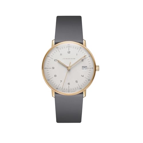 JUNGHANS max Bill Damenuhr mit Saphirglas Grau/Goldfarben 47/7854.02 im Sale