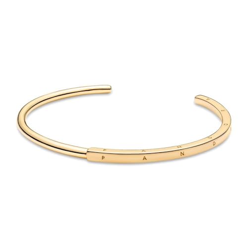 PANDORA Signature I-D Armreif in Gold mit 14 Karat vergoldete Metalllegierung Signature Collection, im Sale