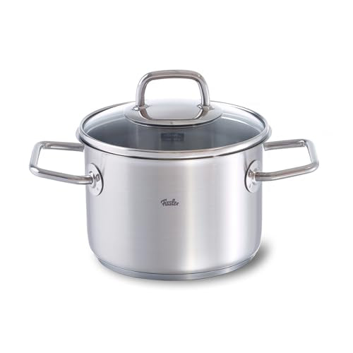 Fissler Viseo / Edelstahl-Topf (2,1 - Ø 16 cm) Kochtopf mit Glas-Deckel, Innenskalierung, Schüttrand, Induktions-Kochtopf, energiesparend, für alle Herdarten - auch Induktion im Sale