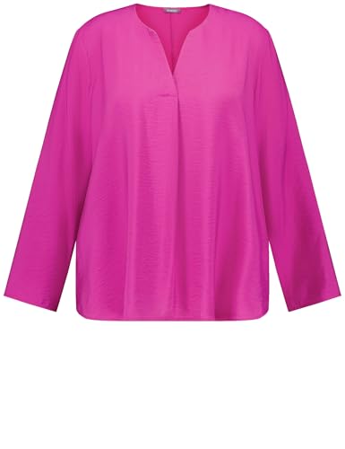 Samoon Damen Fein Schimmernde Bluse 3/4 Arm, Langarm unifarben Amazing Pink 50 im Sale