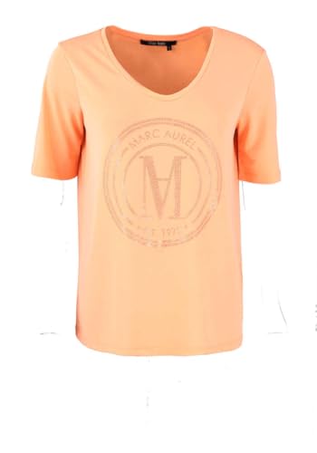 Marc Aurel T-Shirt Halbarm Rundhals Strass apricot im Sale