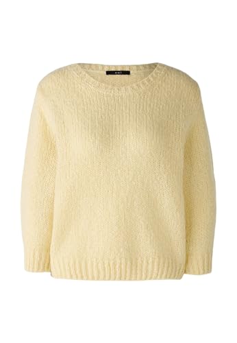 Oui Damen Pullover mit Wolle und Mohair lässig geschnitten Uni Freizeit Rundhals ohne Kragen Wollmischung im Sale