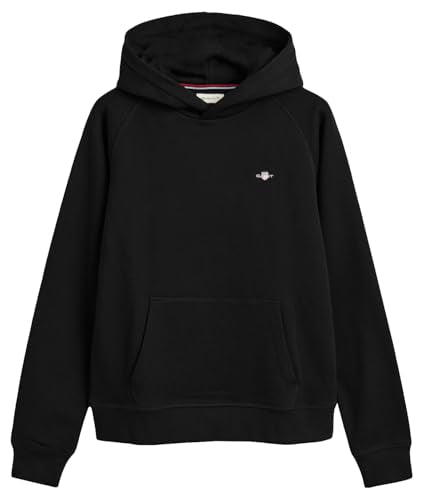 GANT Unisex Kinder Shield Hoodie Kapuzenpullover, Schwarz, 170 EU im Sale