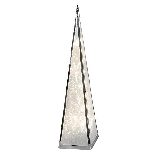 Formano beleuchtbare Deko-Pyramide mit 12 LEDs, 45 cm, mit Drehmotor und Adapter, 1 Stück, aus Metall Silber im Sale