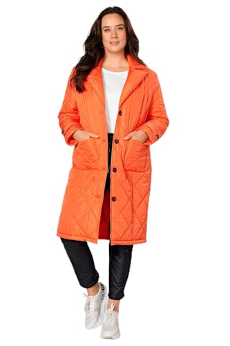 MIAMODA Damen große Größen Übergrößen Plus Size Steppmantel, Revers, Langarm LYS orange 52 202404645-52 im Sale