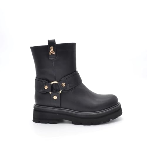 PATRIZIA PEPE PPJ897 31 Stiefeletten aus schwarzem Leder mit Panzer, Schwarz , EU im Sale