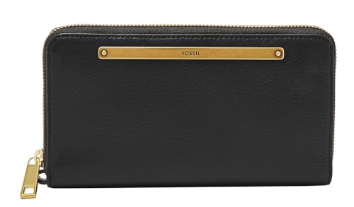 Fossil Geldbörse für Frauen Liza, Leder/Polyurethanbesatz Zip Clutch schwarz 19,5 cm x 2,5 cm B x 11,4 cm H SL7878001 im Sale