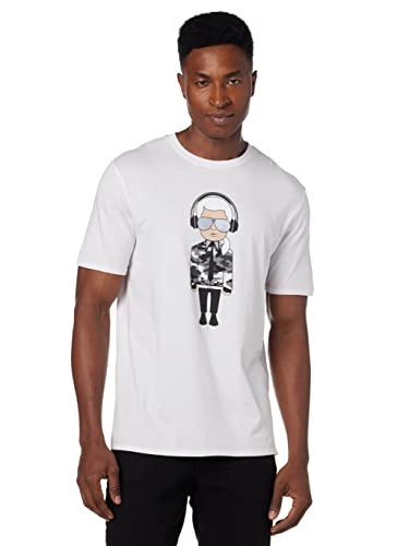 KARL LAGERFELD Herren Reflective Karl With Headphones T-shirt T Shirt, Weiß, L EU im Sale