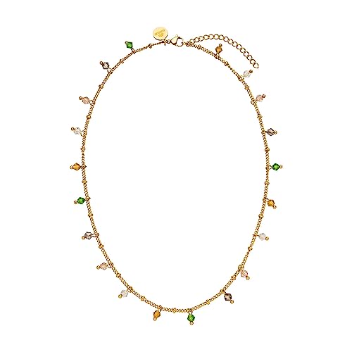 Purelei Boho Halskette (Gold, Rosegold), Wasserfestes Filigrane Halskette für Damen, Kette aus Edelstahl mit bunten Glasperlen, Geschenke für Damen, 40-45 cm cm Länge verstellbar (Gold) im Sale