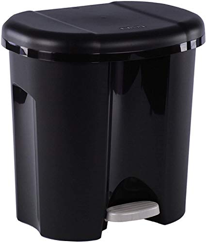 Rotho Duo Mülleimer 2x 10l zur Mülltrennung mit Deckel, Kunststoff (PP recycelt) BPA-frei, schwarz, 2 x 10l (39.0 x 32.0 x 40.5 cm) im Sale