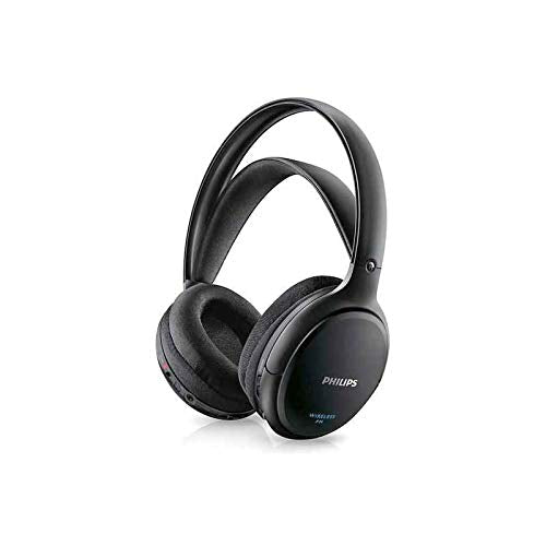 PHILIPS SHC5200/10 HiFi Kopfhörer Kabellos Over-Ear (32-mm-Lautsprechertreiber, Kabellose UKW-Übertragung, Selbstregulierender Bügel, Leichtes Design, Wiederaufladbar) Schwarz im Sale