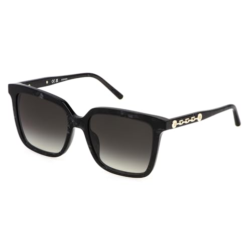 Escada Damen Sese61 Sonnenbrille, Schwarz mit weißem Tempel, 55/17/140 im Sale