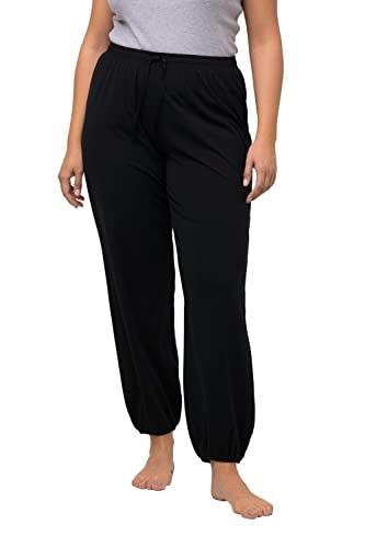 Ulla Popken Damen Jogginghose, Schwarz, 50/52 EU im Sale