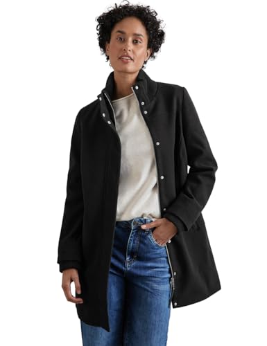 STREET ONE Damen A201964 Mantel mit Strickdetails, Black, 36 im Sale