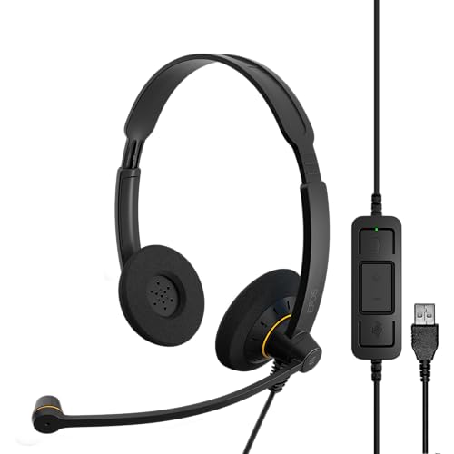 Sennheiser SC60 Headset (binaural / beidseitig, USB, für Microsoft Lync) Schwarz, 504547 im Sale