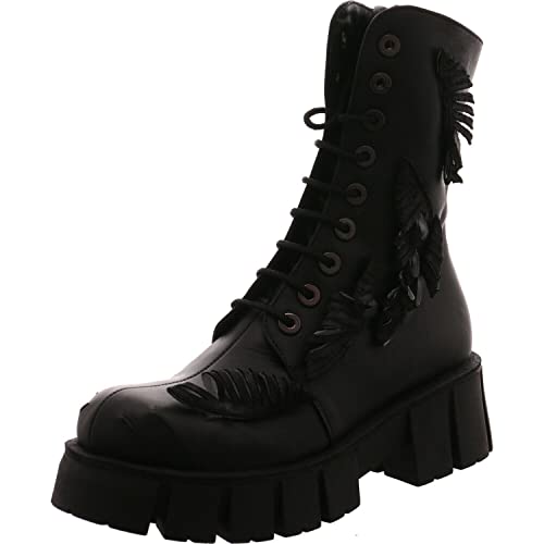 Papucei Damen Schnürboots, Boots Izaura in Schwarz handgearbeitete Qualität aus Rumänie schwarz Gr. 38 im Sale