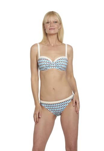 Sunflair Bikini Bunter Zweiteiler blau weiß mit Super-Cup und Formbügel verstellbare Träger Komfort Verschluß Hüfthose schmale Seitenhöhe im Sale