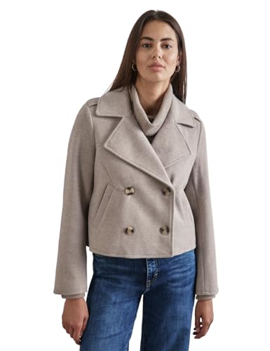 STREET ONE Damen A212337 Kurzer Trenchcoat, Mocha beige Mel, 44 im Sale