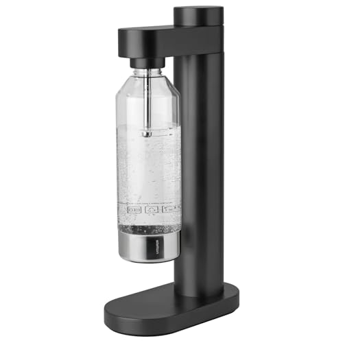 Stelton Brus Wassersprudler mit flasche, Premium Carbonator für Wasser mit CO2 - Einstellbare Sprudelstärke - Skandinavischem Design, Schwarz Metallic im Sale