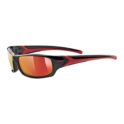 uvex Unisex – Erwachsene, sportstyle 211 Sportbrille, black red/red, one size