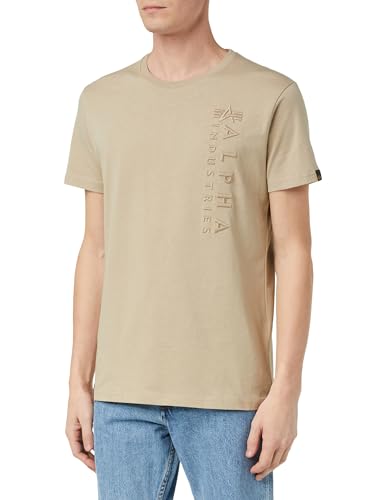 Alpha Industries Herren EMB T-Shirt, Vintage Sand, im Sale