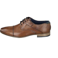 Thumbnail for bugatti Business Halbschuh aus echtem Glattleder, Derby mit Querkappe und geprägtem Schaft, Cognac, 43 EU im Sale