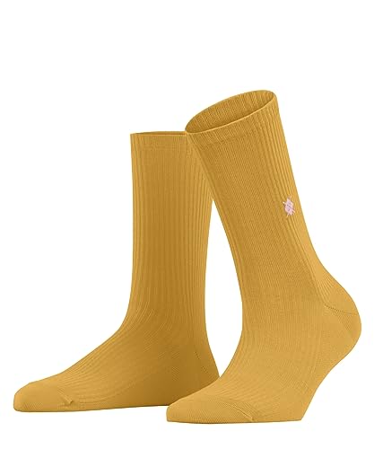 Burlington Damen Socken York W SO Baumwolle einfarbig 1 Paar, Gelb (Solar 1314), 36-41