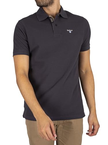 Barbour Men's Tartan Pique Polo Shirt - Navy/Dress - im Sale